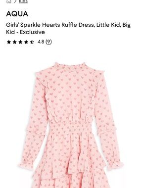 Aqua Pink Heart Ruffle Tiered Dress